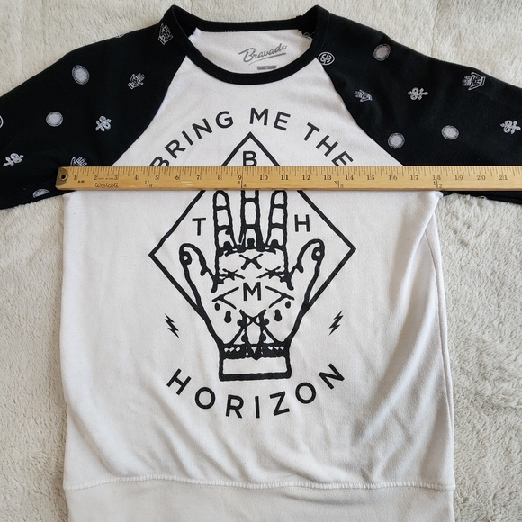 Bring Me The Horizon Graphic Logo Print Baseball Long Sleeve Shirt Size Small - Picture 4 of 9